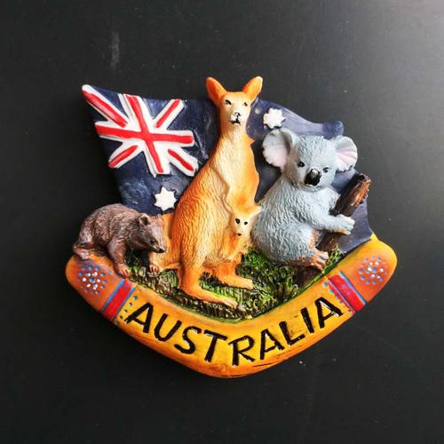 澳大利亚三宝袋鼠考拉袋熊旅游纪念装饰装饰工艺工艺品冰箱磁性贴
