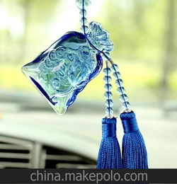 方型钱袋貔貅挂件古法琉璃钱袋琥珀挂饰 汽车挂件 旅游纪念工艺品